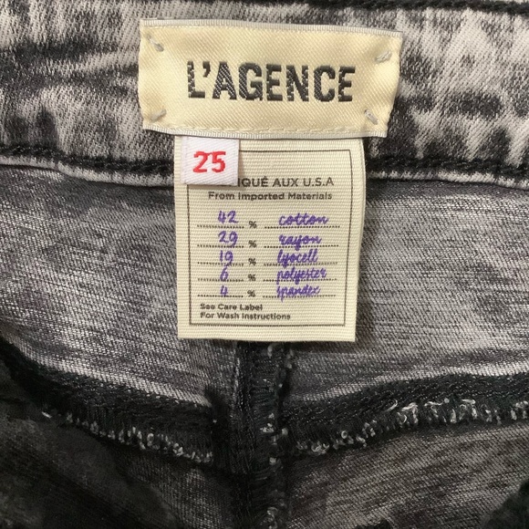 L’AGENCE High Line Distressed Skinny BlackJeans 25 NWTOT (w549) - Picture 6 of 13